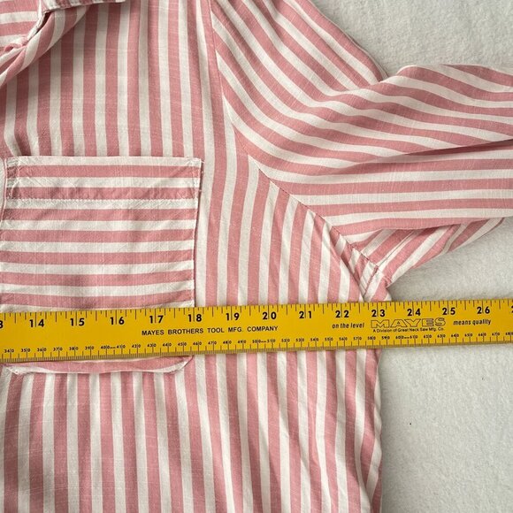 Casa Cabana Womens Striped Button-Down Shirt Red Pink White Womens XXL - Picture 8 of 12